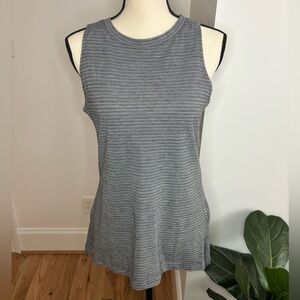 Athletic Works women’s black/gray striped gym workout tank top size small